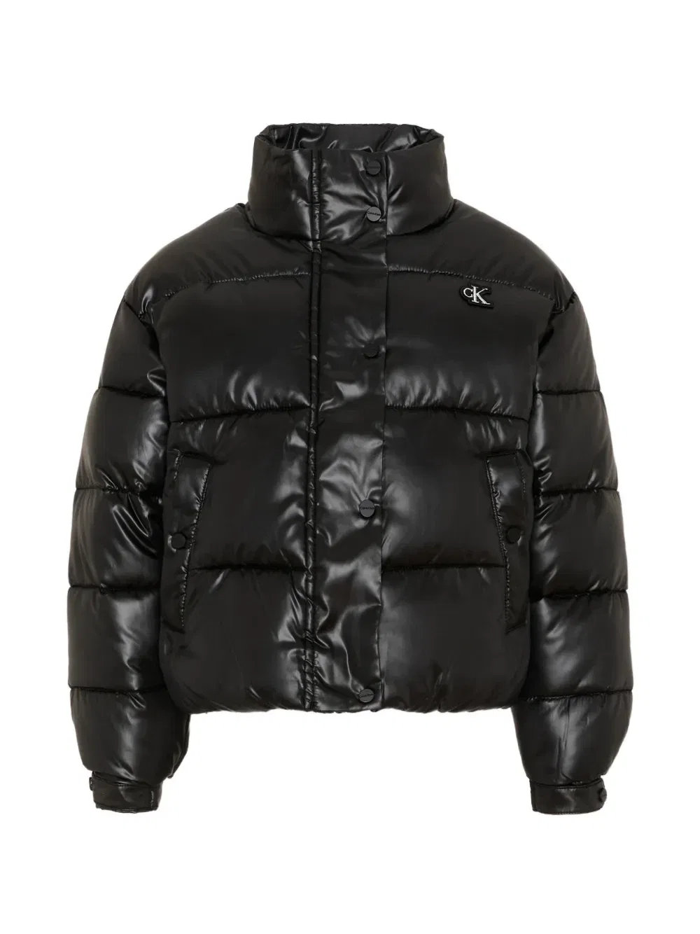 Пуховик с нашивкой-логотипом Calvin Klein Kids, черный