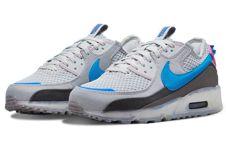 Кроссовки Nike Air Max 90 Textile, серый/синий — фото 3