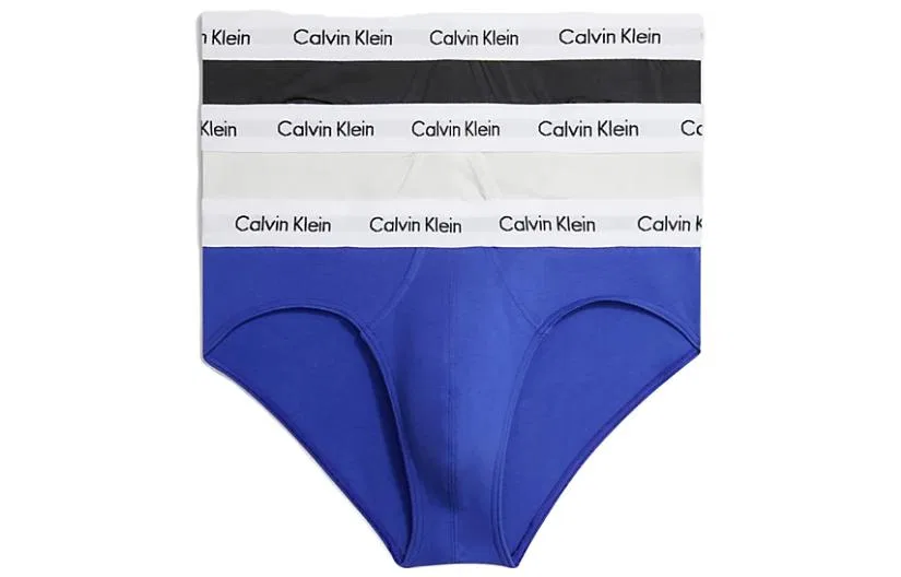 Мужские хлопковые трусы-боксеры Calvin Klein, комплект из 3, Black Blue White