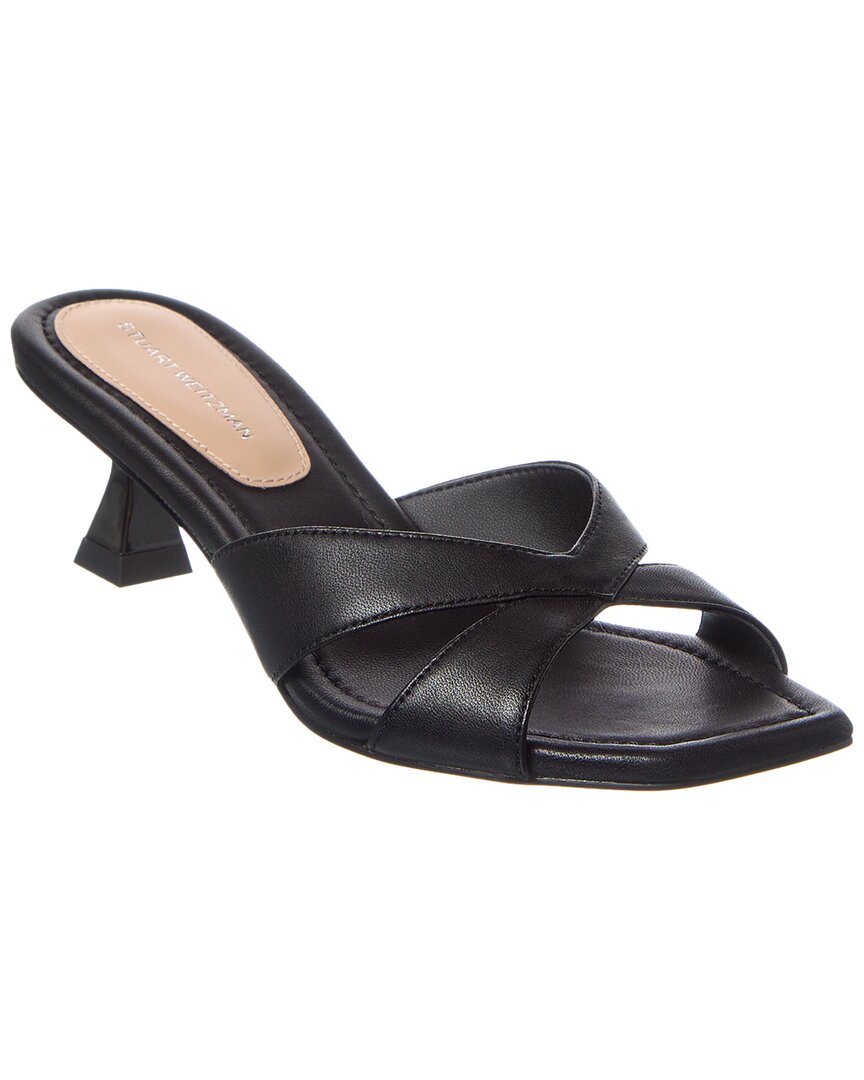 Stuart Weitzman Miami 50 Leather Sandal, черный