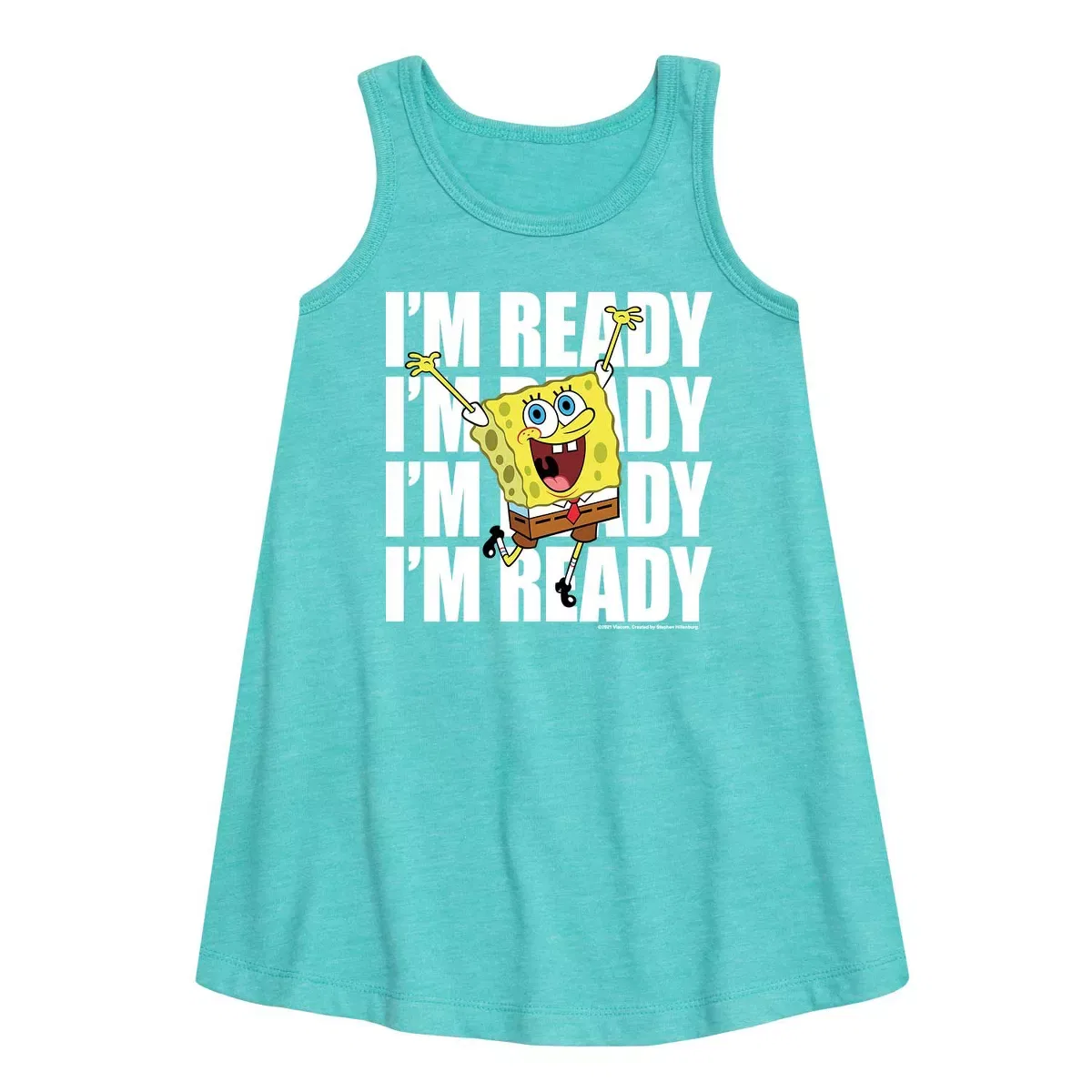 Детское платье-трапеция без рукавов SpongeBob SquarePants, Turquoise