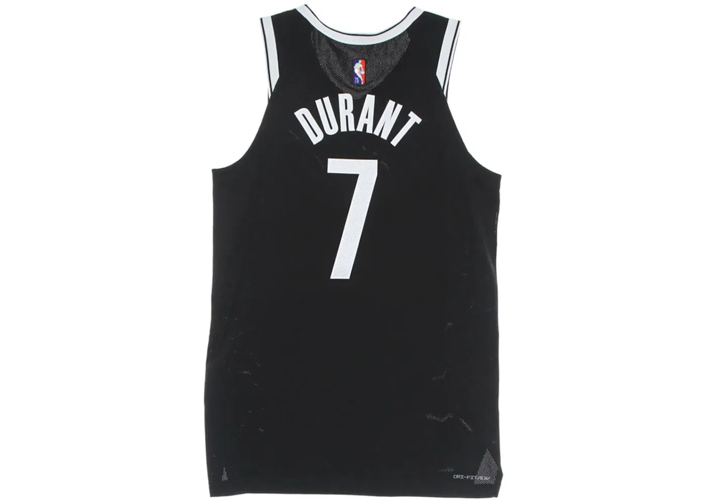 Мужская баскетбольная джерси Nike NBA Brooklyn Nets Kevin Durant 75th Anniversary 2020/2021 Icon Edition, Black/White — фото 2