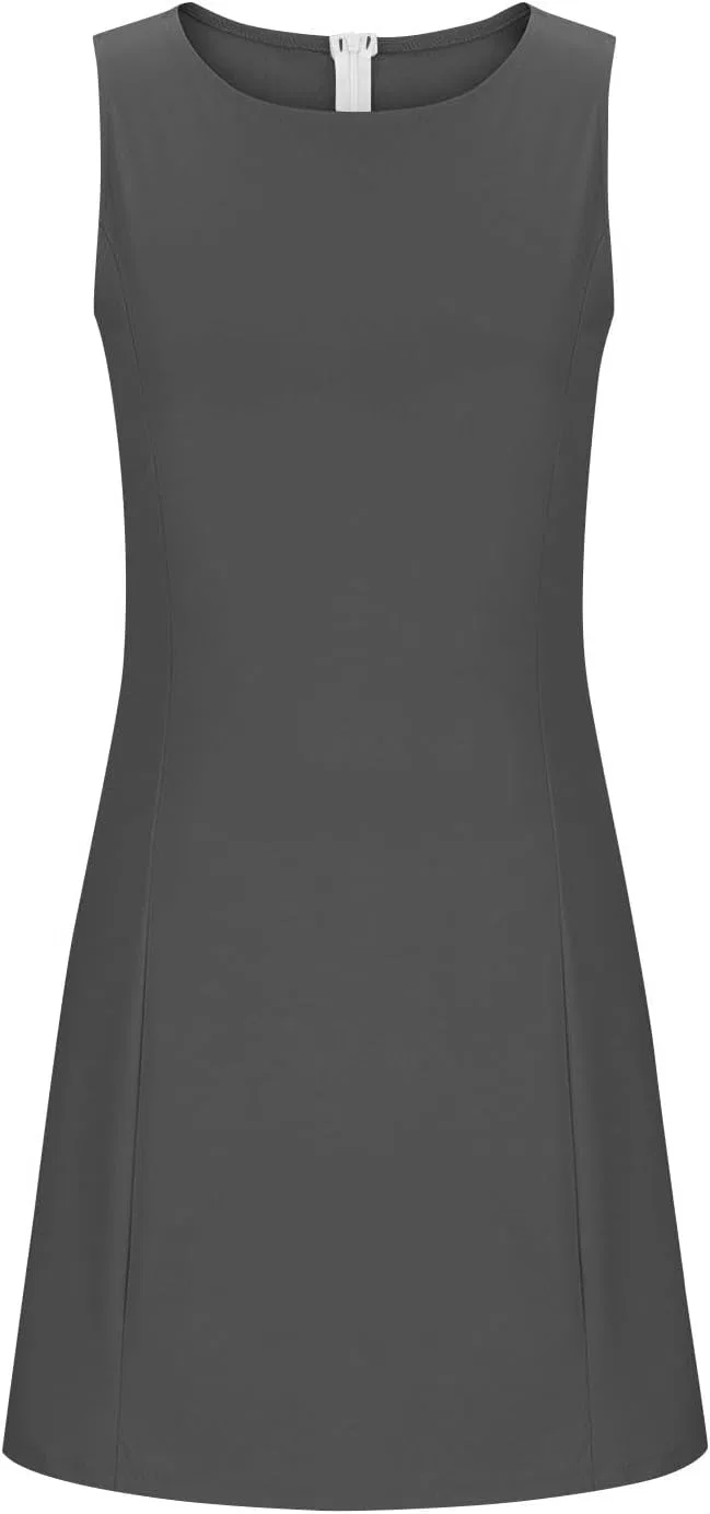 Женское мини-платье с лодочкой A-силуэта Dovidovi, Dark Gray — фото 4