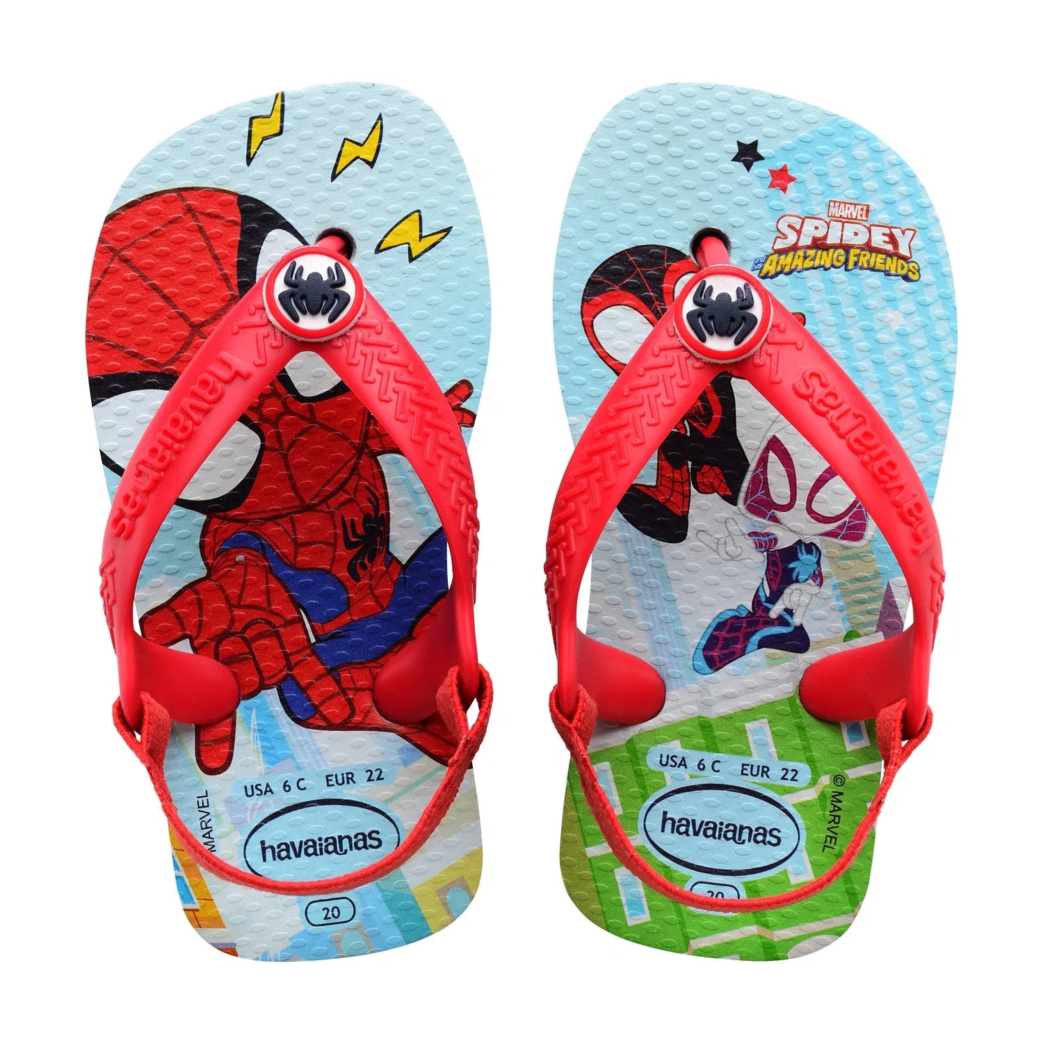 Шлепанцы детские с резинкой Baby Marvel Havaianas, синий