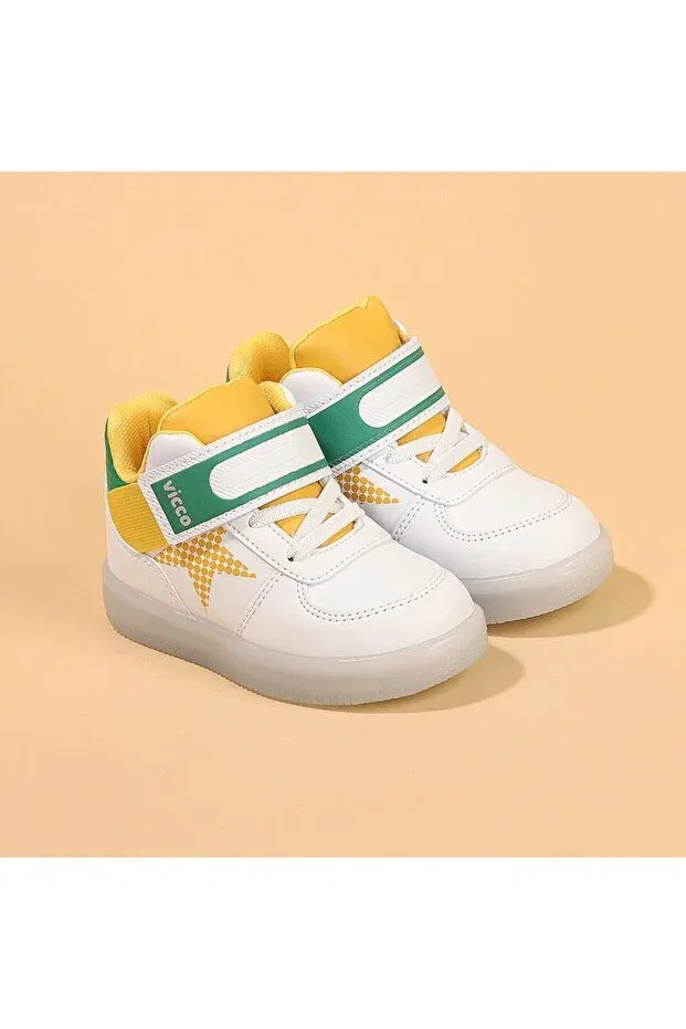 Детские ботинки для девочек с подсветкой Vicco, White — фото 3