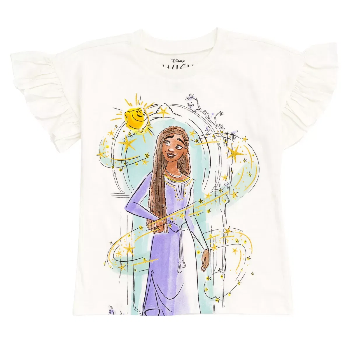 Детский комплект футболки и леггинсов с принтом Disney Wish Asha Star, Disney, Purple — фото 4