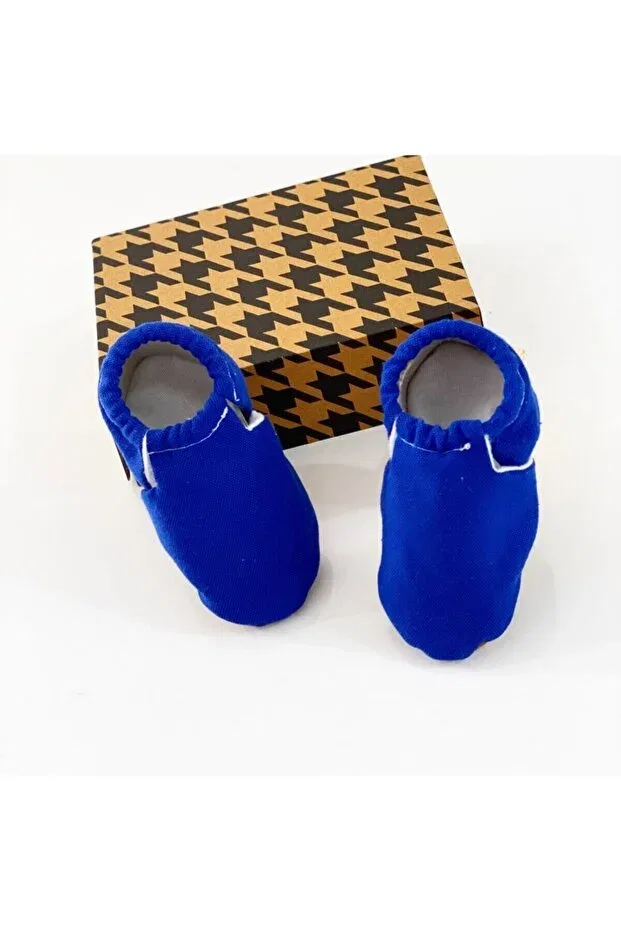Детские пинетки из натуральной кожи на плоской подошве Babycitytr, Navy Blue