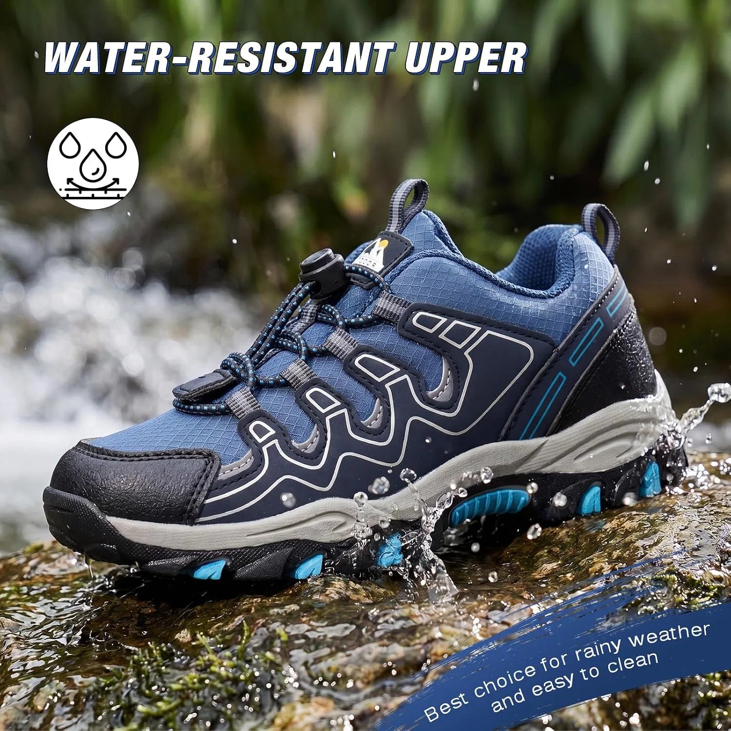 Детские кроссовки для мальчиков и девочек с принтом Hiking Trail Shoes Eggseed, Blue — фото 3