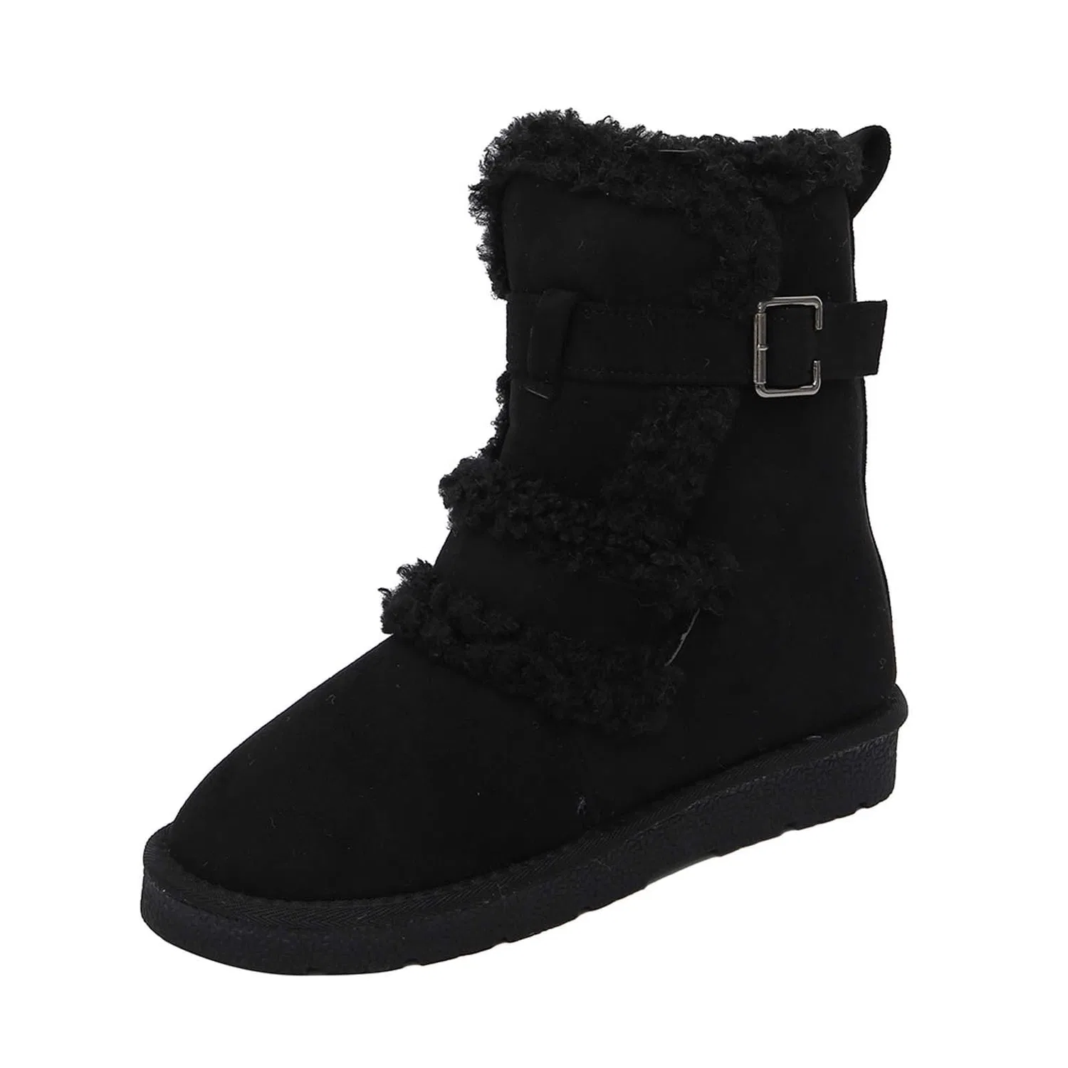 Детские ботинки с толстой подошвой EODJXIO, Black