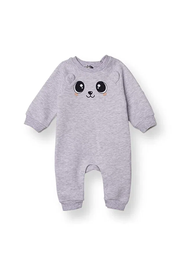 Детский комбинезон для девочек флисовый Hellobaby baby girl newborn jumpsuit without booties fleece-lined three yarn crew neck long sleeve without booties leg Ebebek Hello Baby, Snow Melange