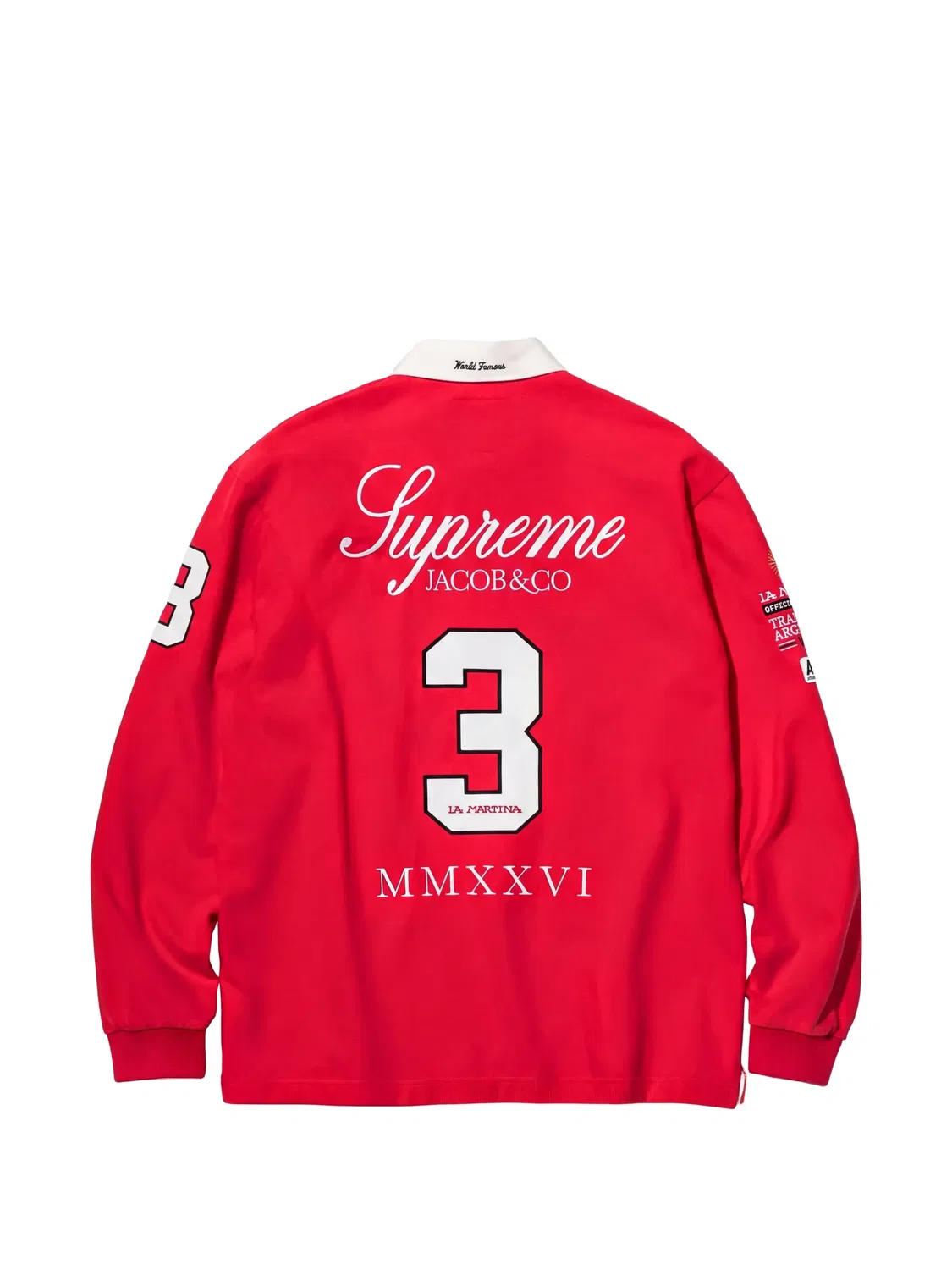 Рубашка поло из коллаборации с La Martina X Jacob & Co Supreme, красный — фото 2
