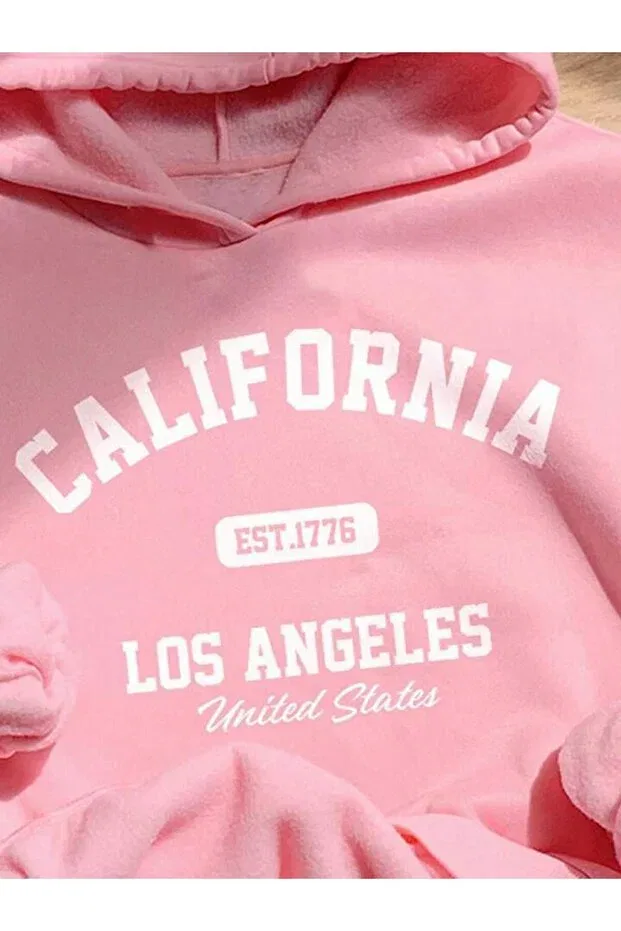 Детское для девочек свитшот с принтом California Morning Kids, Pink — фото 2