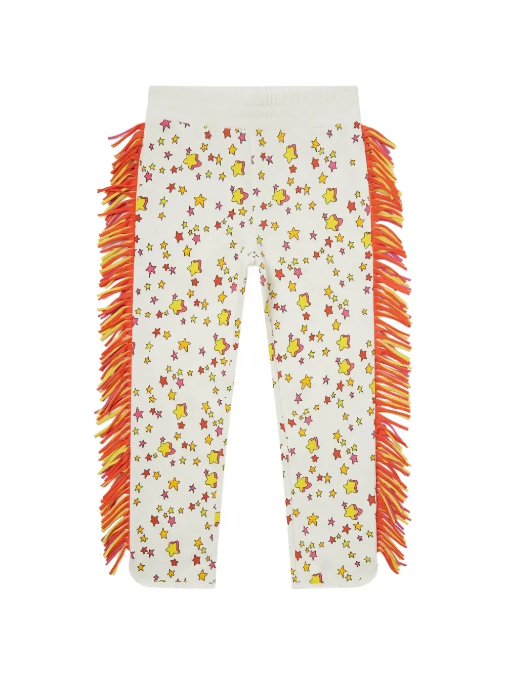 Брюки с бахромой со звездным принтом Stella McCartney Kids, белый