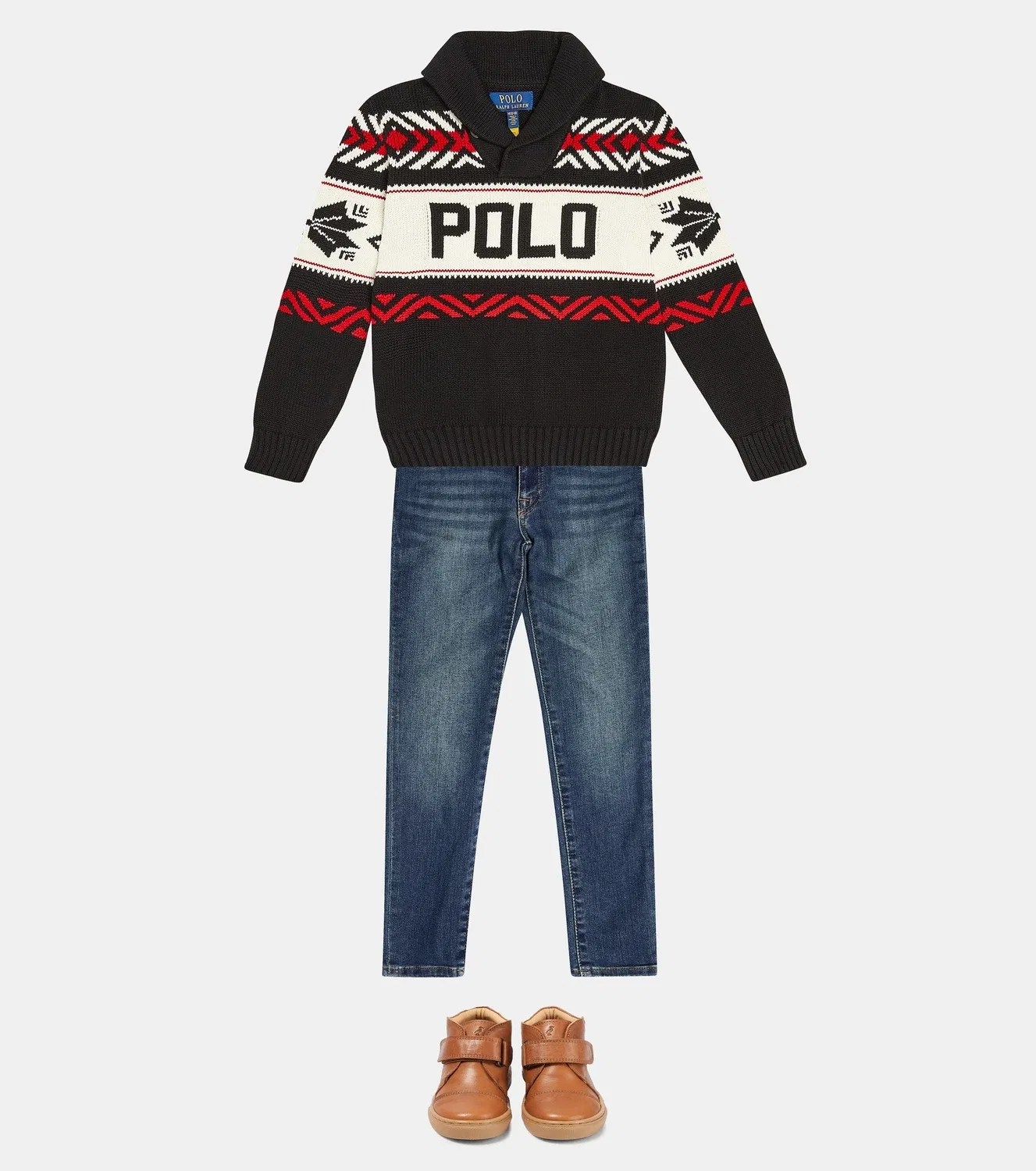 Свитшот хлопковый Polo Ralph Lauren Kids, черный — фото 2