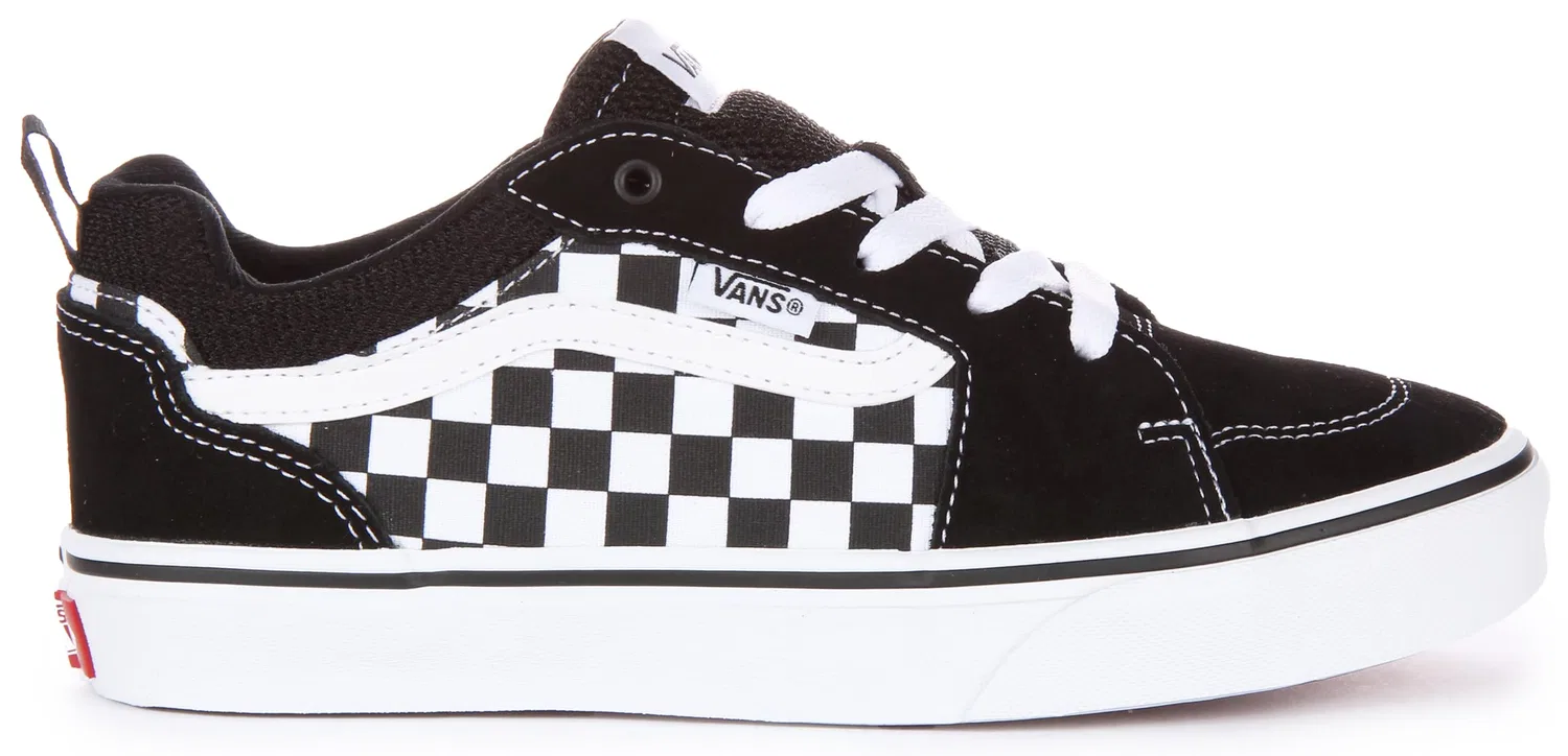 Детские кроссовки для мальчиков с принтом Filmore Vans, Black And White Checkerboard — фото 3