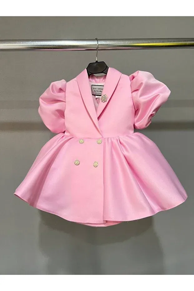 Детское платье-жакет для девочек хлопковое She Dress, Pink