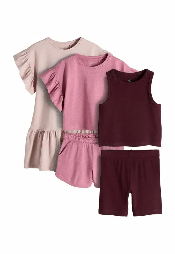 Комплект из 5 предметов: шорты, 100% хлопок, The Set, Light Pink, Pink, Purple, фиолетовый/светло-розовый