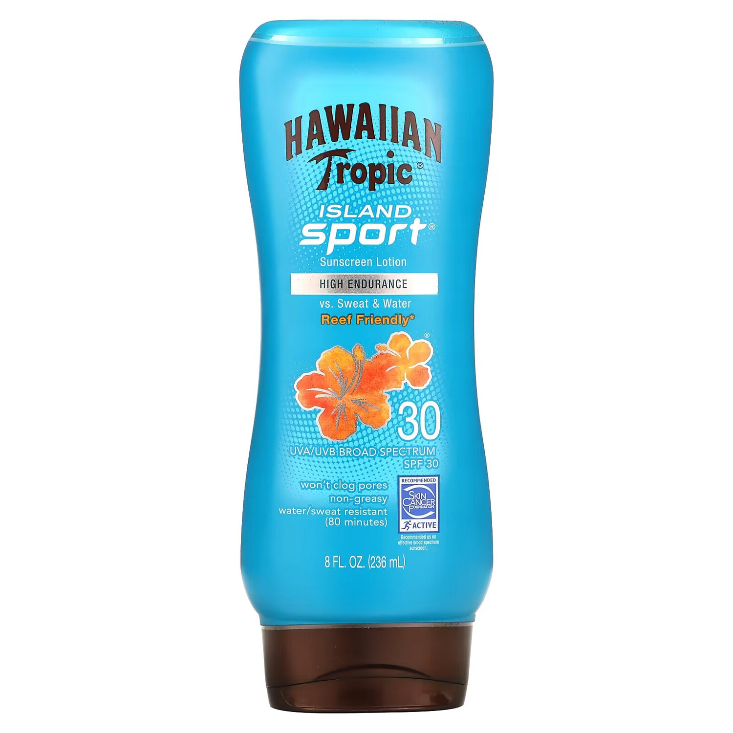 

Hawaiian Tropic, Высокоэффективное солнцезащитное средство Island Sport с SPF 30, легкий тропический аромат, 236 мл