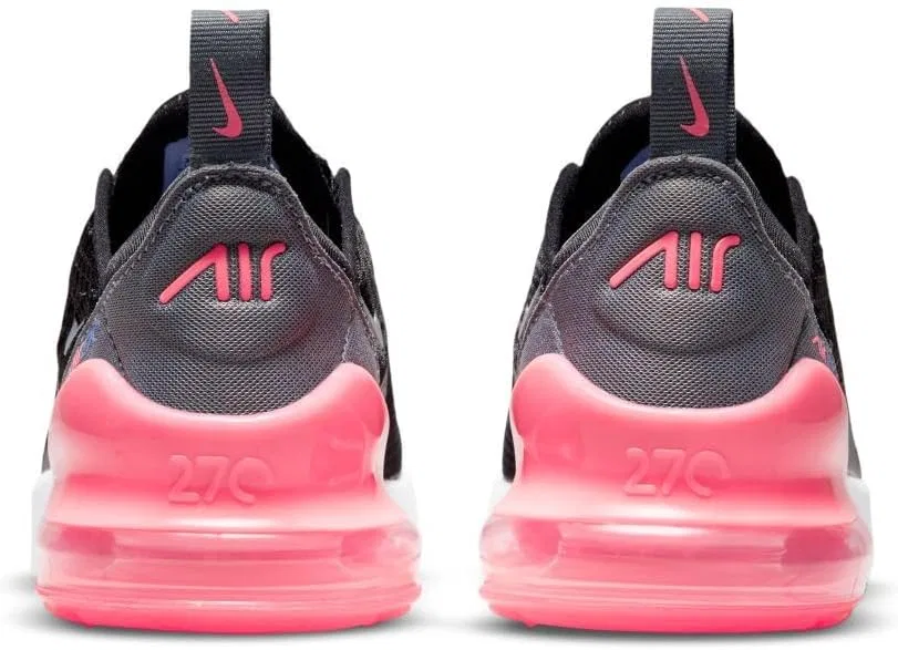 Детские кроссовки для девочек Nike Air Max 270 Nike, Black/Smoke Grey/Sunset Pulse/Metallic Silver — фото 3