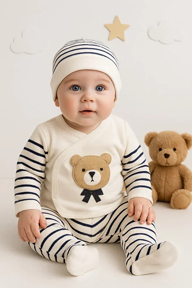 Детский комплект для новорожденных хлопковый Aki Moda Kids, Navy Blue — фото 2