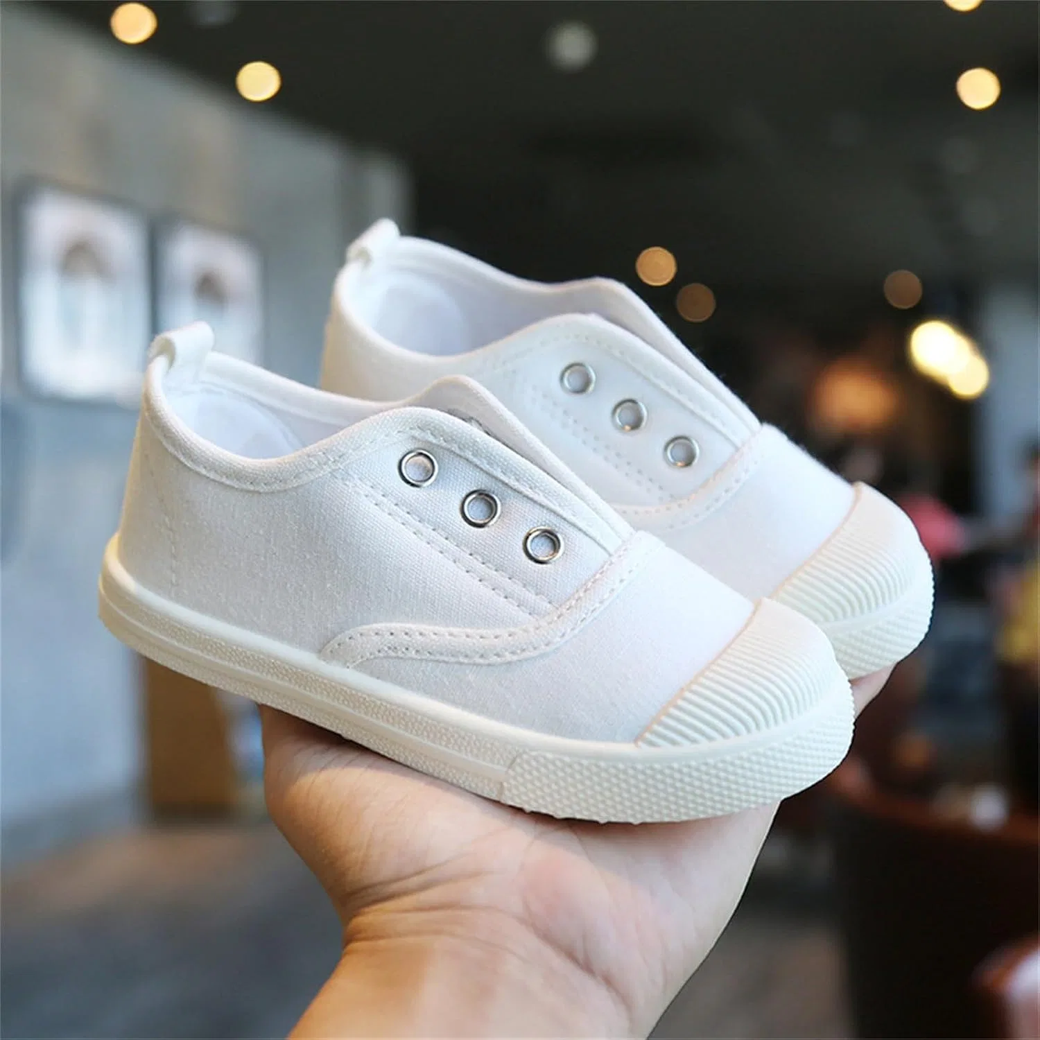 Детские кроссовки с толстой подошвой для мальчиков и девочек, White — фото 3