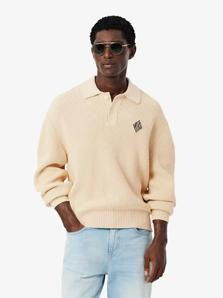 Свитер с логотипом L LACOSTE, Ivory