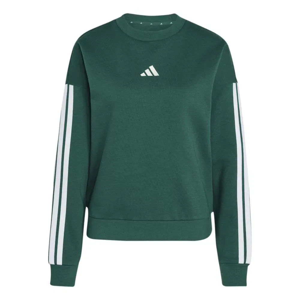 Толстовка на флисе Adidas Essentials 3 Stripes Adidas, зеленый — фото 3