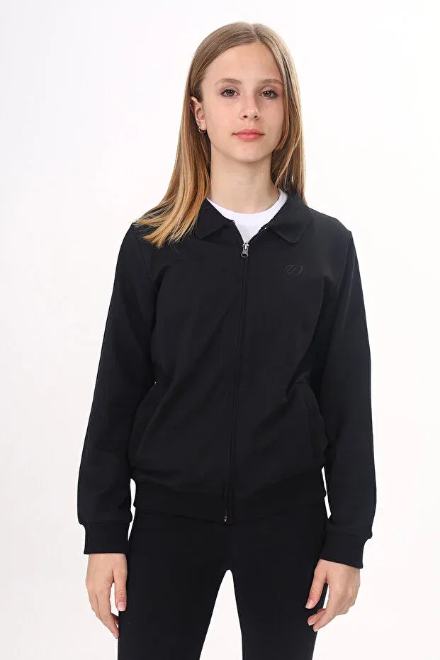 Детский кардиган для девочек с принтом School Embroidered Toontoy, Black