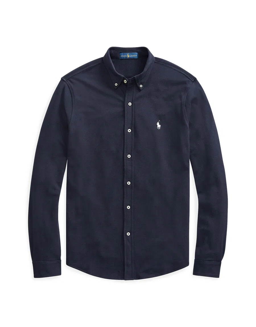 Рубашка Polo Ralph Lauren прямого кроя на пуговицах, темно-синяя