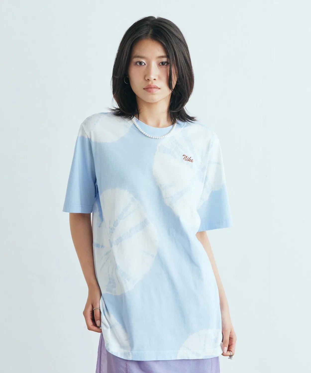 Женское хлопковое футболка с коротким рукавом Nike Sportswear IW1212-407, Clear Blue