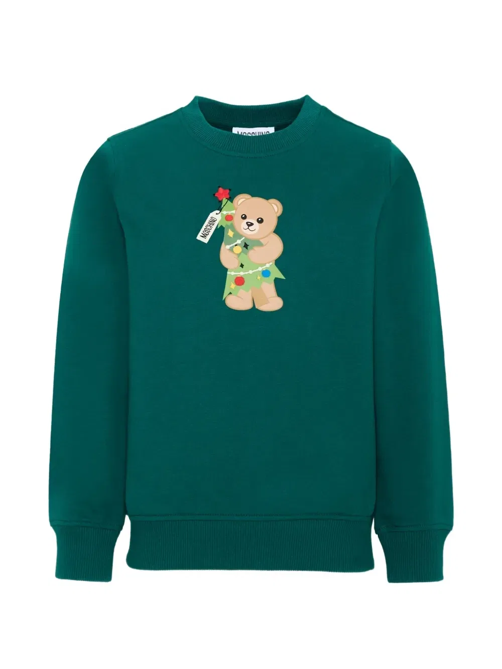 Толстовка с мишкой Тедди Moschino Kids, зеленый