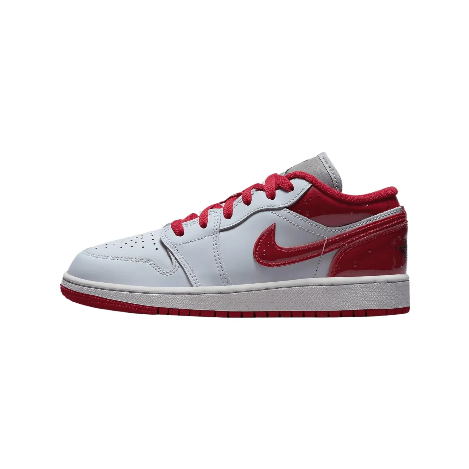 Детские кроссовки для мальчиков с кроссовками Air Jordan 1 Low Se Big Kids Shoes NIKE, Football Grey University Red
