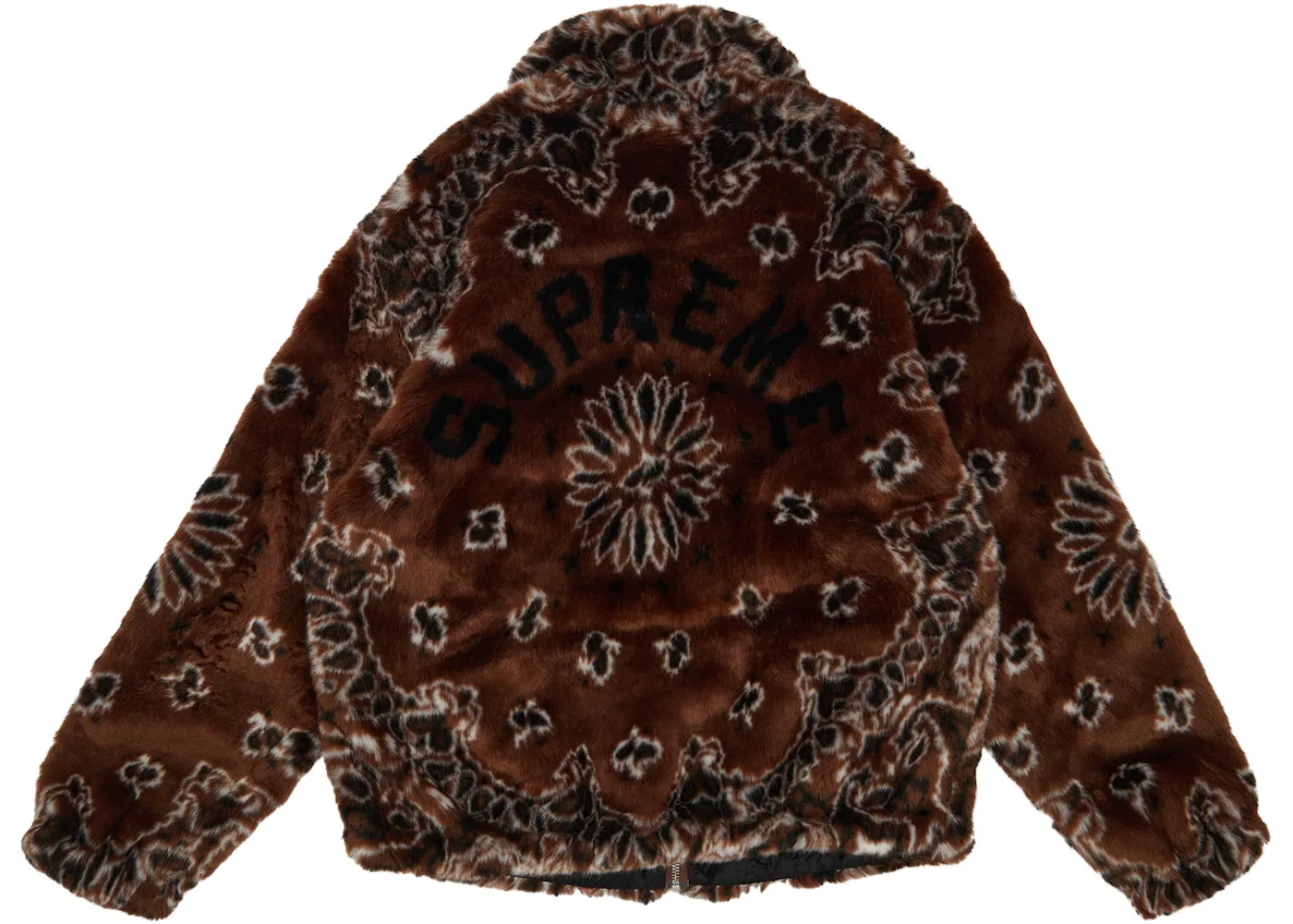 Мужская куртка-бомбер из искусственного меха с принтом Bandana Supreme, Brown — фото 3