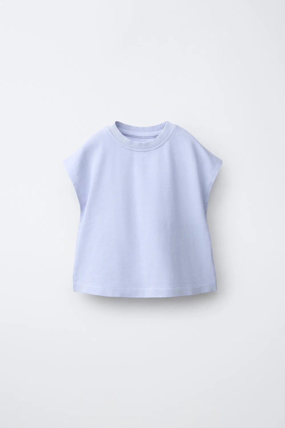 Простая футболка с этикеткой ZARA, Blue/Lavender