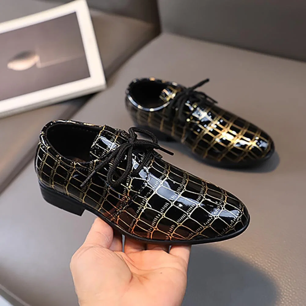 Детские туфли-лоферы из искусственной кожи Classic PU Leather School Uniform Oxfords Casual Dress Shoes Loafers Flats XinYiQu, Black — фото 2