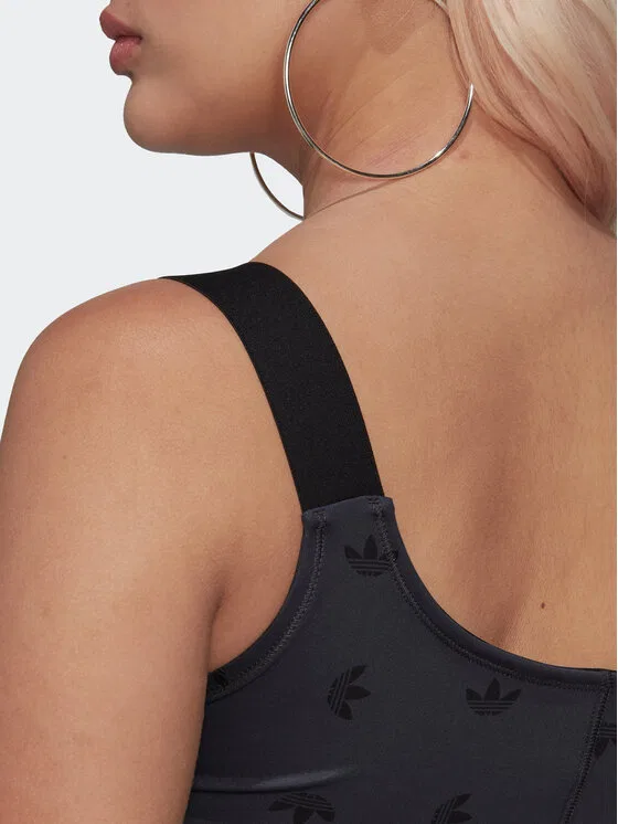 Топ slim fit Allover Print Corset Adidas, серый — фото 4