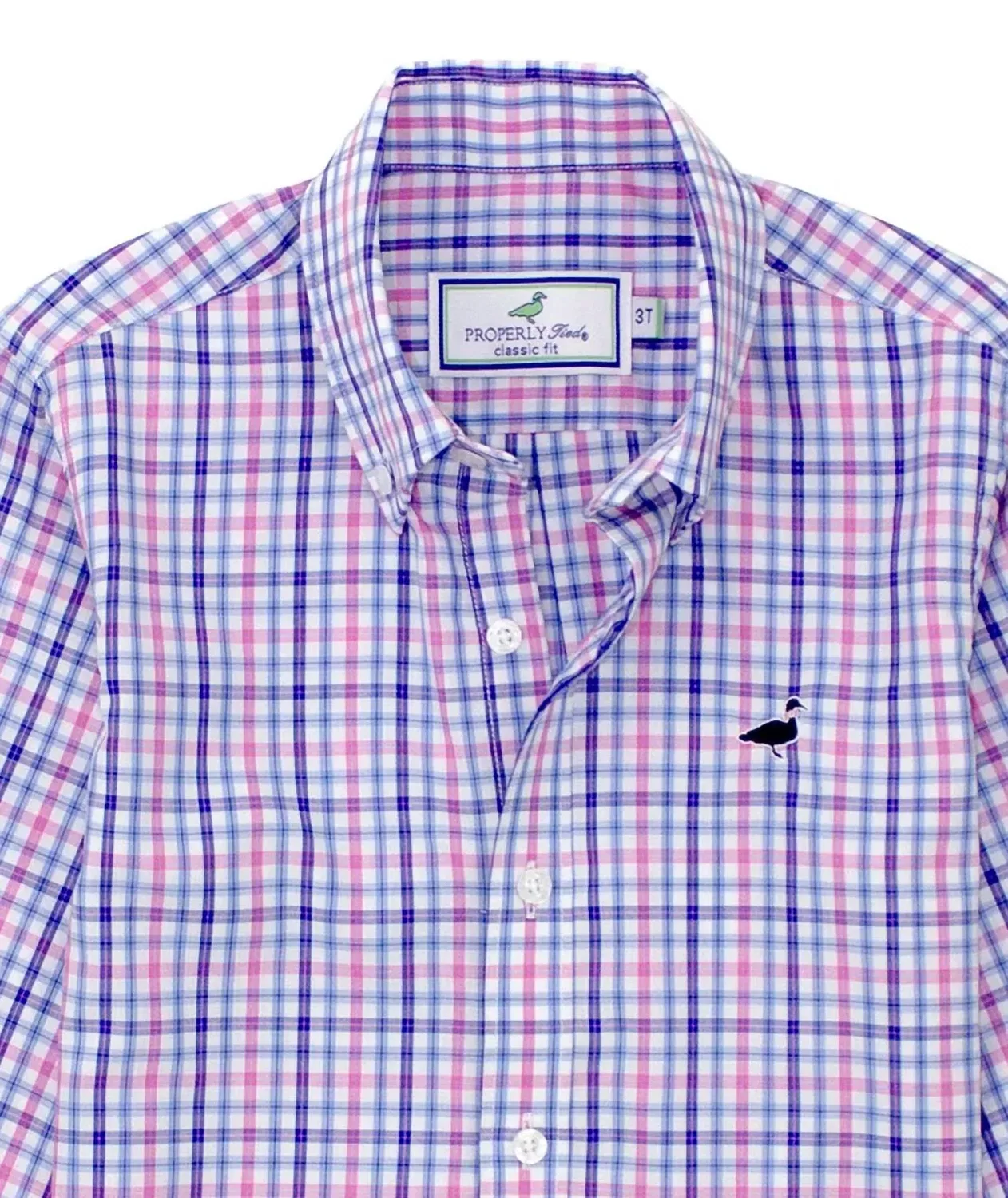 Детская рубашка для мальчиков с принтом Properly Tied, Blueberry — фото 2