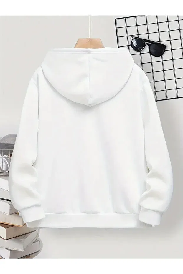 Детские свитшот с капюшоном с принтом New York Printed Hooded Sweatshirt Daxia, White — фото 2