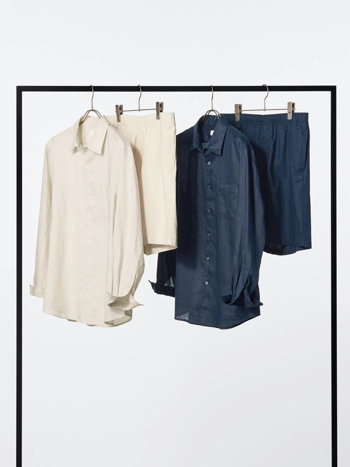 Шорты Uniqlo, удобные из смесовой льняной ткани, натуральный — фото 4