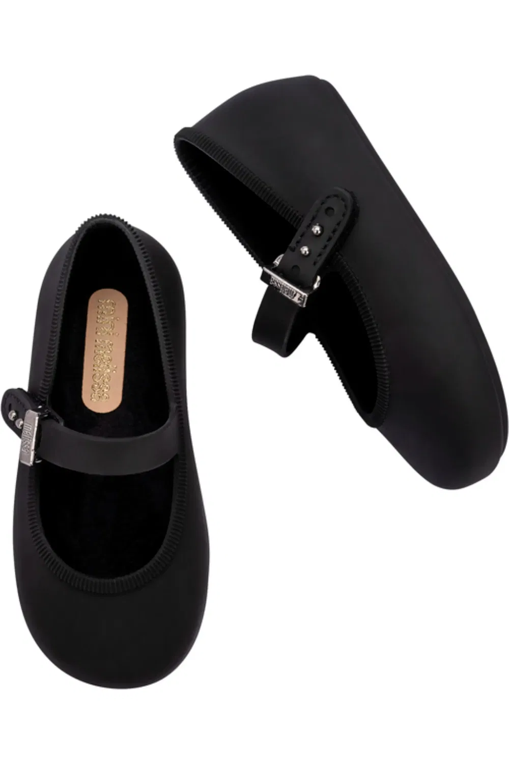 Детские туфли балетки водонепроницаемые Soft Ballerina Baby Mini Melissa, черный — фото 4