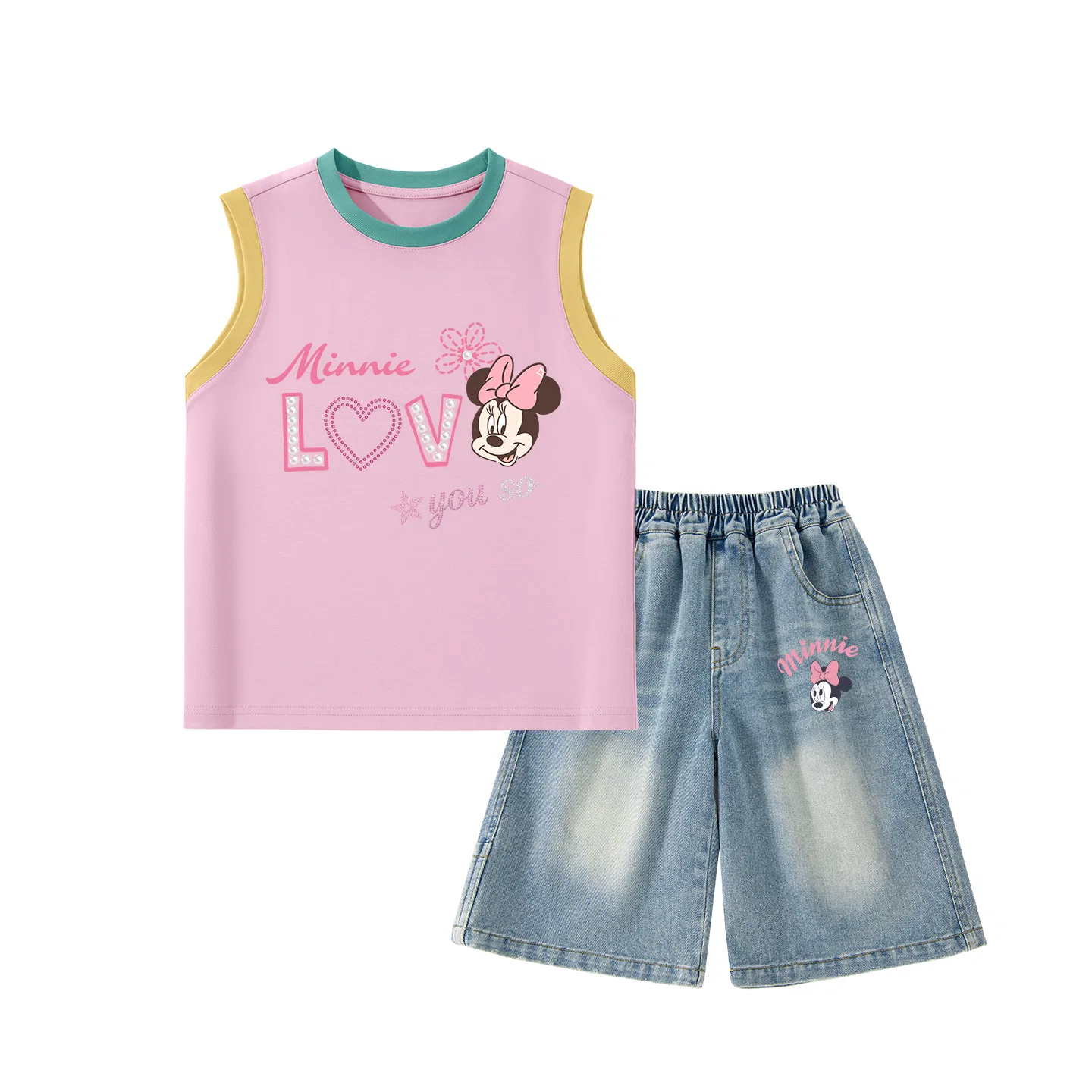 Спортивный костюм для детей с круглым вырезом, Disney, Di Diamond Love Blue Pink+Di Lift Eye K Denim Blue