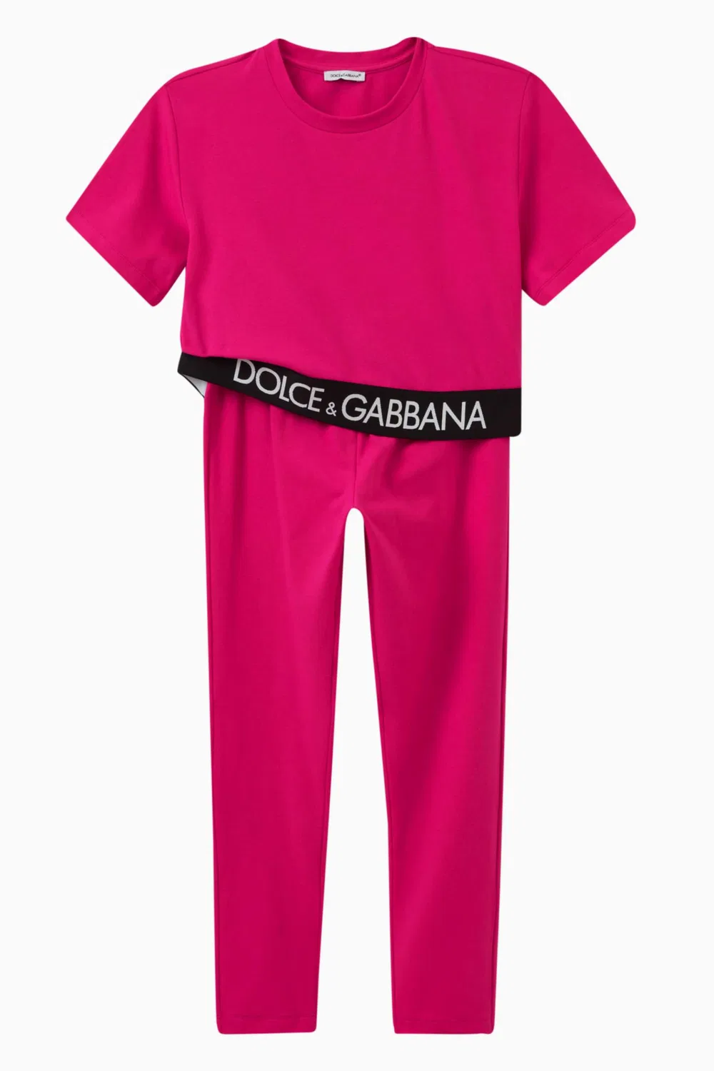 Леггинсы хлопковые с принтом логотипа Dolce & Gabbana — фото 2