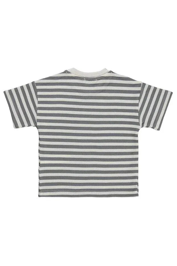 Детская футболка для мальчиков с принтом Jakar Striped Civil Boys, Gray — фото 2