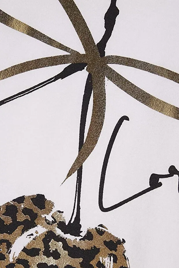Детская футболка с принтом Leopard Cherry Printed - The Champ Clothing, White — фото 2