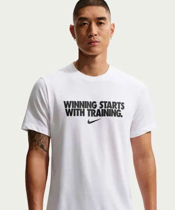 Футболка Dri-FIT M, Nike, белый, черный