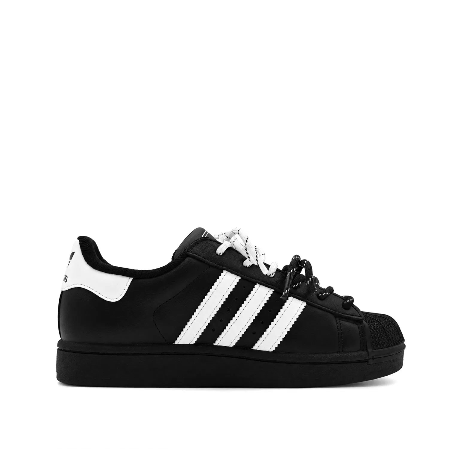 Детские кастомные кеды для скейтбординга с леопардовым принтом, Superstar 2, Adidas Originals, Black White Leopard Print — фото 4