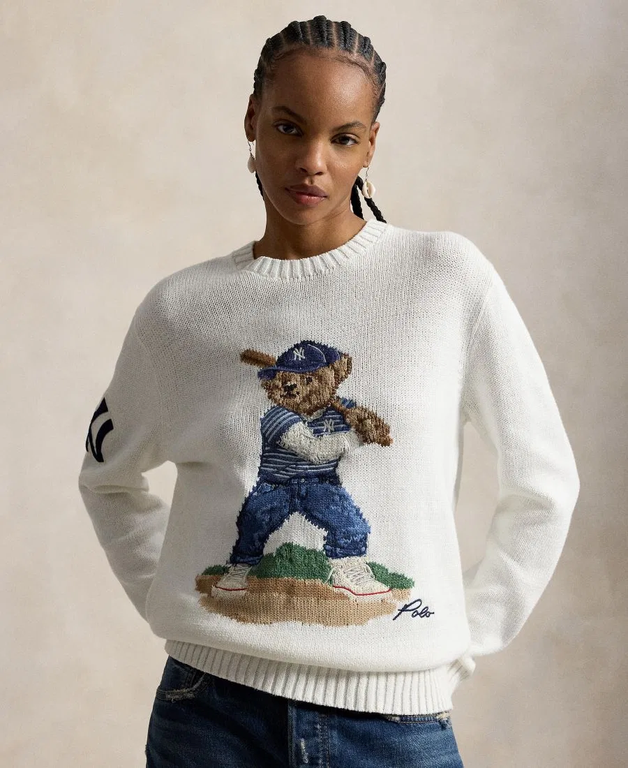 Мужской джемпер с круглым вырезом Polo Bear Polo Ralph Lauren, Deckwash White Combo — фото 3