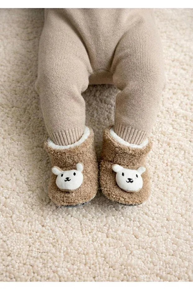 Детские домашние тапочки с принтом Numix Baby Kids, Brown
