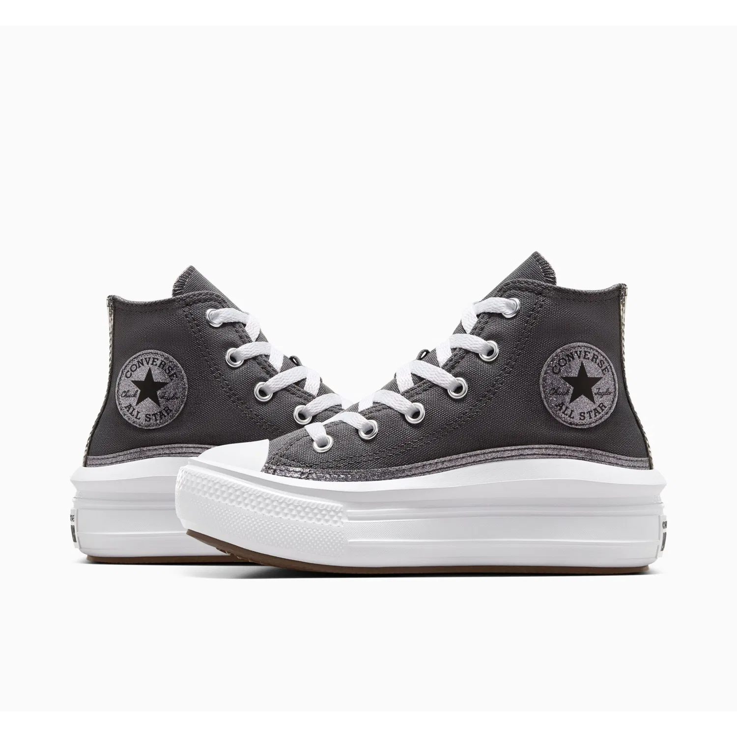 Детские кеды на шнуровке Chuck Taylor All Star Move Glitter Converse, Dark Matter/Black/White — фото 2