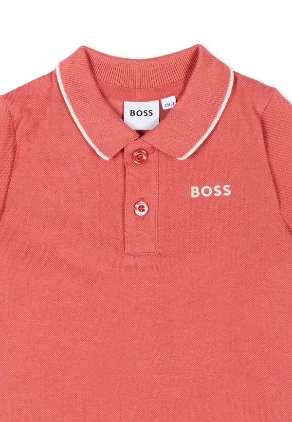 Детская рубашка поло Boss Kidswear, бордовый — фото 3